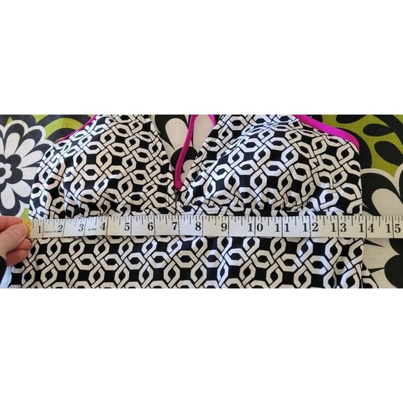 Raj NEXT womens Medium black white geometric padded adjustable swim dress - Picture 8 of 11